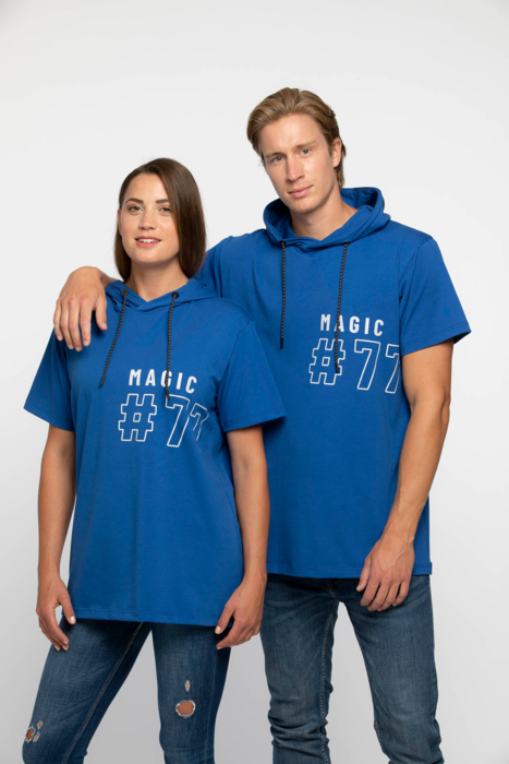 Blue short sleeve hoodie Magic #77 (unisex)